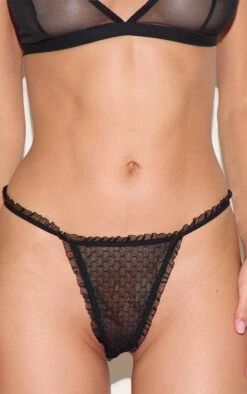 Prettylittlething Black Textured Mesh Frill Edge Thong -FRAME Clothing Shop 4bfd9d9fa57572ae31b72c1d7eb4bf350f8ce914 CNL2599 4 black textured mesh frill edge thong