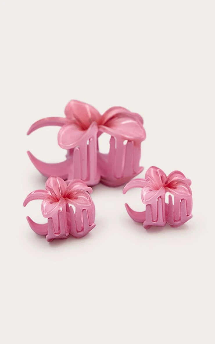 Pink Gradient Lily Flower Hair Clip Set – Floral Claw Clip with Secure Fastening 3 Pink Gradient Lily Flower Hair Clip Set – Floral Claw Clip with Secure Fastening - Image 3