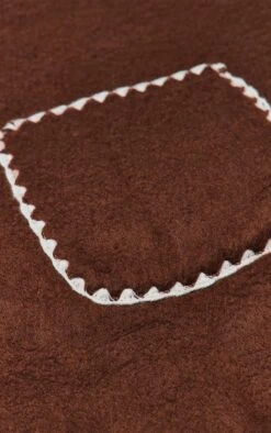 Chocolate Blanket Stitch Contrast Pocketed Scarf -FRAME Clothing Shop 4e8b1b8906a6097136849a36ff91241bd989d199 CNO1399 2 chocolate blanket stitch contrast pocketed scarf