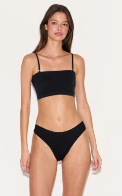 Prettylittlething Black Seamless Bandeau Removeable Strap Bra