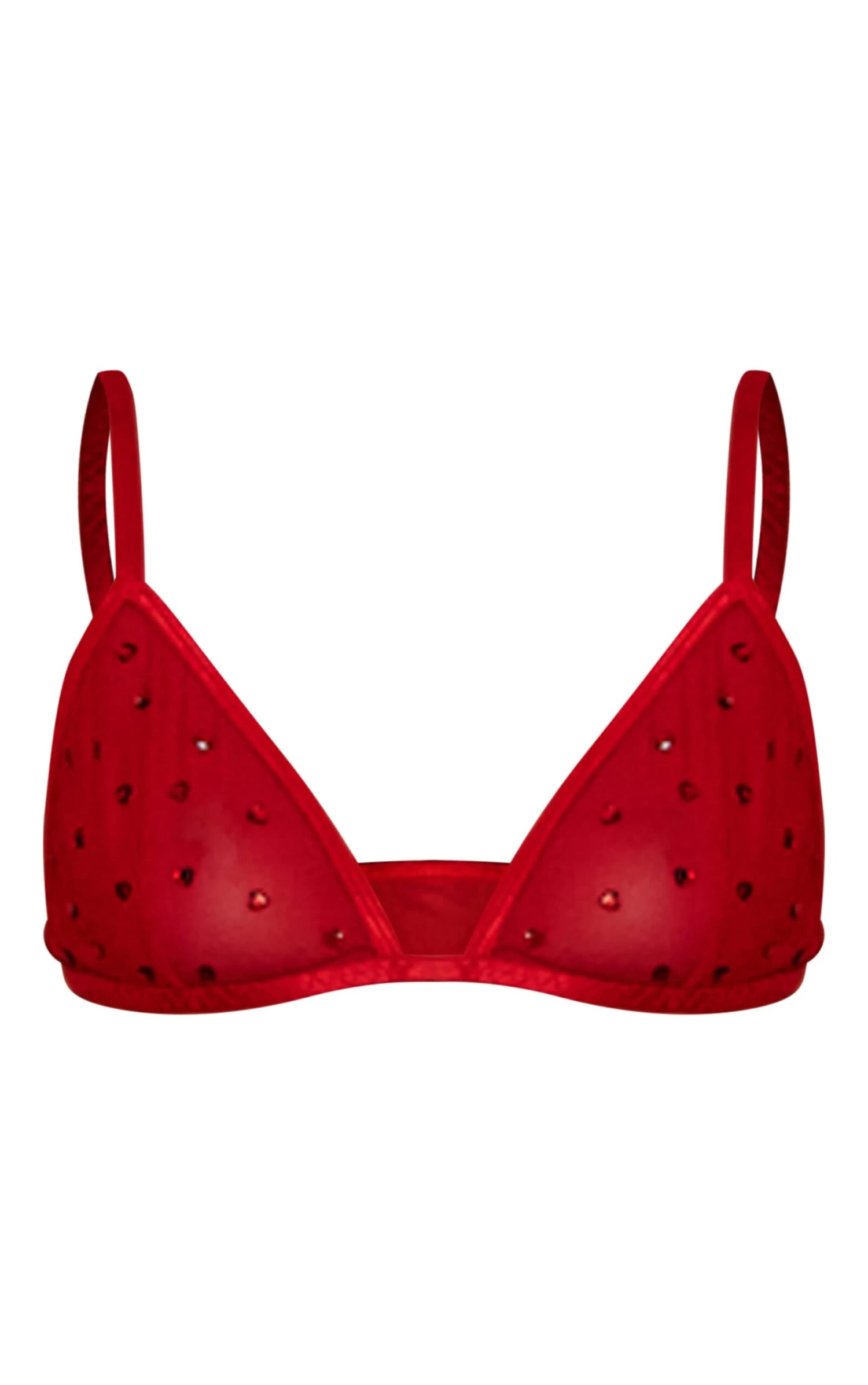 Prettylittlething Red Mesh Diamante Heart Triangle Bra 5 Prettylittlething Red Mesh Diamante Heart Triangle Bra - Image 5