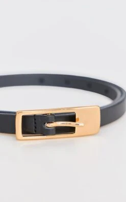 Prettylittlething Black PU Square Buckle Skinny Belt -FRAME Clothing Shop 53ff7ab48cce932d3affe9497f8a6fc2de00450f cnl9882 3