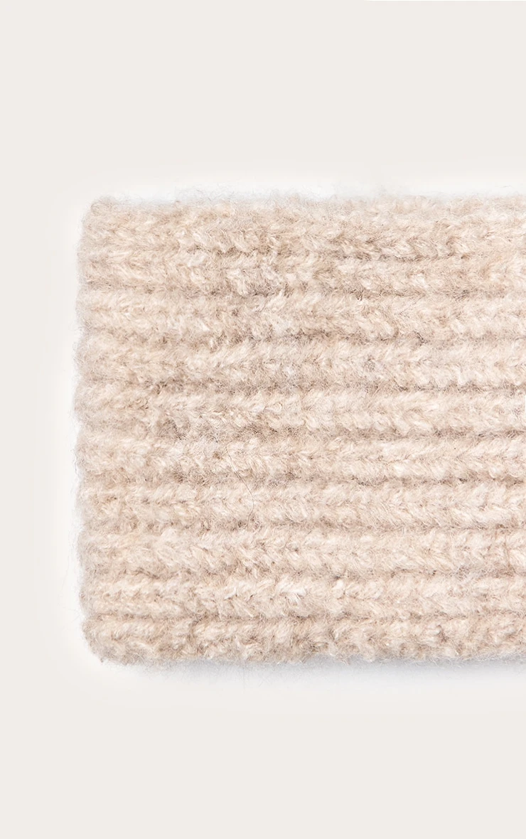 Oatmeal Marl Brushed Knit Headband – Soft Stretch Fold-Over Winter Ear Warmer 3 Oatmeal Marl Brushed Knit Headband – Soft Stretch Fold-Over Winter Ear Warmer - Image 3