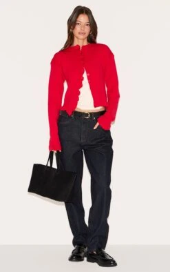 Prettylittlething Red Knit Ruffle Detail Cardigan 7 Prettylittlething Red Knit Ruffle Detail Cardigan -FRAME Clothing Shop 56ae5f6e9ffb8bcd0d8069a73c662043cd271aa5 CNM7660 3 red knit ruffle detail cardigan