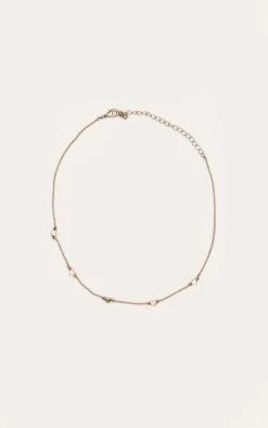 PrettyLittleThing Gold Recycled Brass Dainty Heart Multi-Pendant Short Chain Necklace