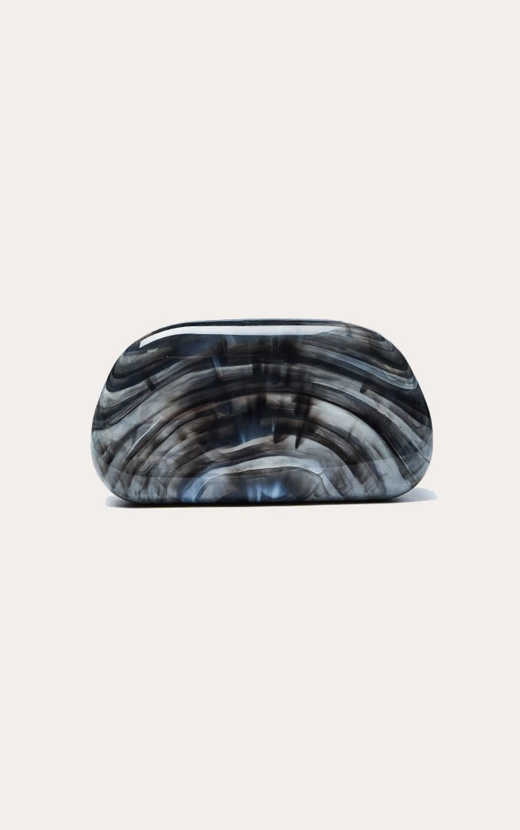 Prettylittlething Black Marble Hard Resin Clutch Bag 5 Prettylittlething Black Marble Hard Resin Clutch Bag - Image 5