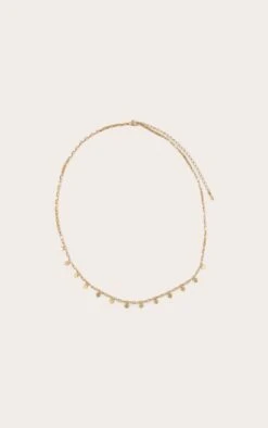 PrettyLittleThing Gold Recycled Steel Trim Choker Necklace - Adjustable Lobster Clasp