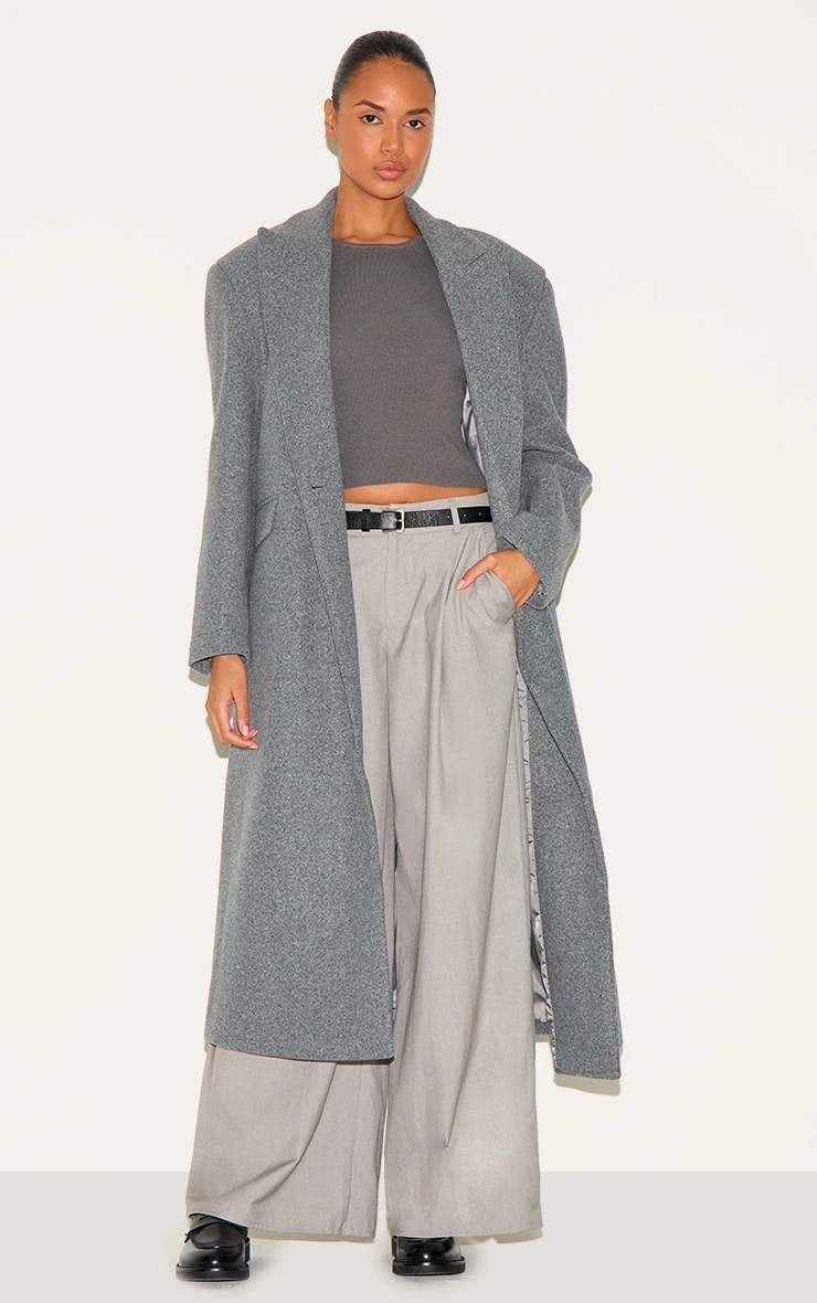 Prettylittlething Charcoal Fine KnitRacer Neck Top 3 Prettylittlething Charcoal Fine KnitRacer Neck Top - Image 3