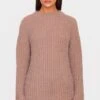 Prettylittlething Chocolate Eyelash Knit Super Oversized Sweater
