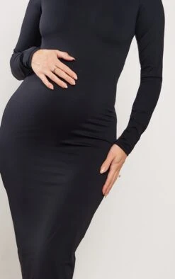 Prettylittlething Maternity Black Long Sleeve Sculpt Luxe Midaxi Dress -FRAME Clothing Shop 63d28f0af2249bd2be50c80865d2ce2e230357c2 cnd3249 4
