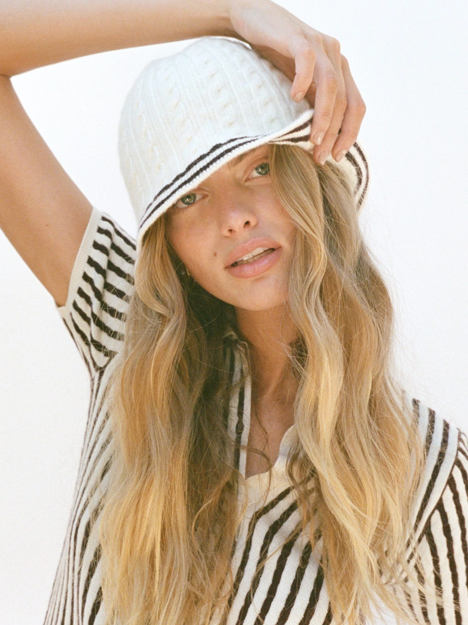 The Cable Bucket Hat -- Burgundy Multi 2 The Cable Bucket Hat -- Burgundy Multi - Image 2