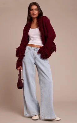 Burgundy Loop Knit Edge Cardigan -FRAME Clothing Shop 682069ddb6848e8ba8a66ac7e5f1f00e18cc29a3 CNN9624 3 burgundy loop knit edge cardigan