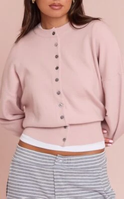 Prettylittlething Pink Compact Knit Cardigan -FRAME Clothing Shop 6a540381499139e50cf96608045306e44185d94a CNN7197 4 pink compact knit cardigan