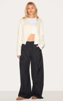 Prettylittlething Cream Knit Asymmetric Button Cardigan -FRAME Clothing Shop 6b24d2696a9b936bc6139cdc030cee420b10f2cc CNL6095 3 cream knit asymmetric button cardigan