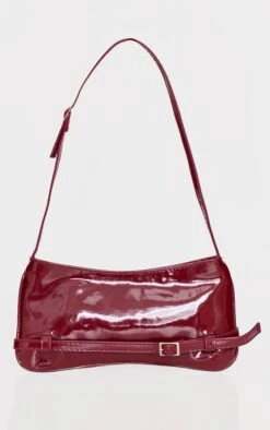 PrettyLittleThing Burgundy Patent PU Buckle Detail Baguette Shoulder Bag -FRAME Clothing Shop 6b87e62faeb31360877ea7dfbee48ce7da62139f cnl1588 3