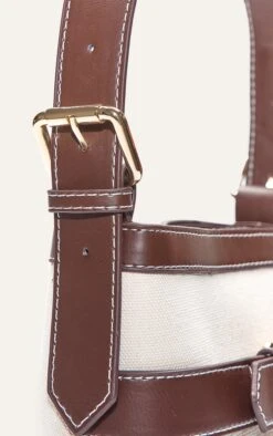 PrettyLittleThing Chocolate Brown PU & Cream Canvas Contrast – Structured Bucket Shoulder Bag -FRAME Clothing Shop 6b91c2071bb156b36c1311fe42b8b281dc921df6 CNN6143 5 chocolate pu contrast canvas bucket bag