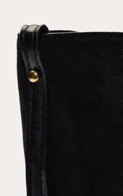 PrettyLittleThing Black Faux Suede Tote Bag with Tan Contrast Handles - Large Shopper Bag -FRAME Clothing Shop 6be7395ec231385a801301a0268150c966d0835c CNO3440 5 black faux suede contrast handle tote bag