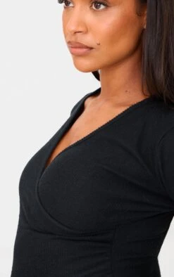 PrettyLittleThing Maternity Black Brushed Rib Ruched Long Sleeve Top -FRAME Clothing Shop 6ea537f3309750e179b72b3254b627df7ad0a0e5 cmp6522 4