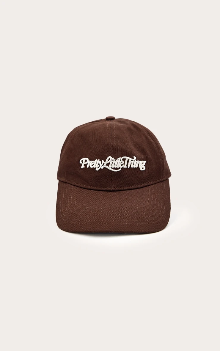 PrettyLittleThing Cream with Chocolate Embroidery Wordmark – Curved Bill Adjustable Cap 2 PrettyLittleThing Cream with Chocolate Embroidery Wordmark – Curved Bill Adjustable Cap - Image 2