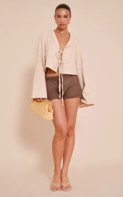 Prettylittlething Mocha Fine Crochet Knit Drawstring Shorts 9 Prettylittlething Mocha Fine Crochet Knit Drawstring Shorts -FRAME Clothing Shop 712cdca138e9cfc29f40964ac2200b6eade4324f CNM3377 4 mocha fine crochet knit frill hem drawstring shorts