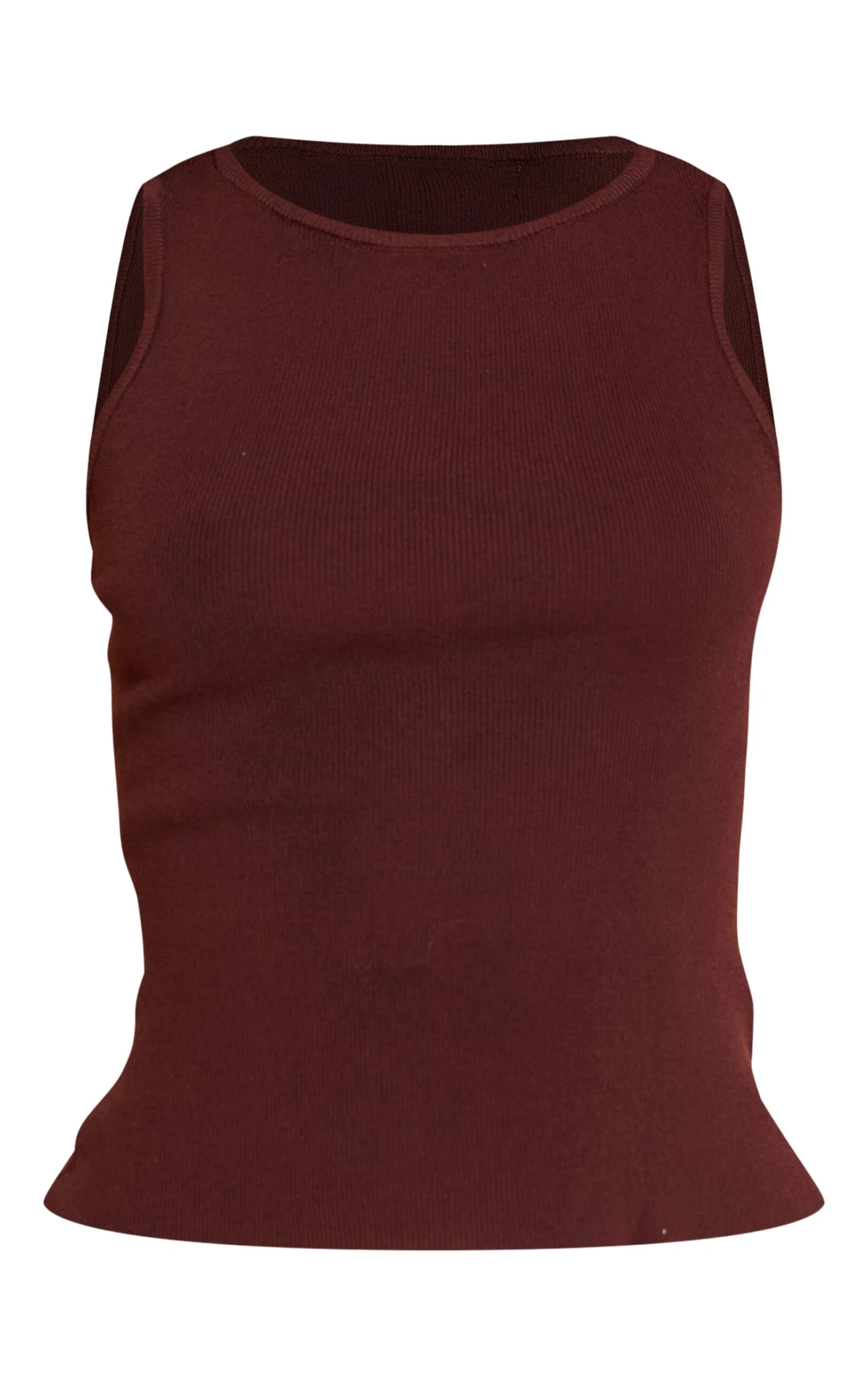 Prettylittlething Chocolate Ribbed Fine Knit – Racer Neck Sleeveless Vest Top 5 Prettylittlething Chocolate Ribbed Fine Knit – Racer Neck Sleeveless Vest Top - Image 5
