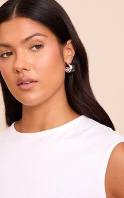 Prettylittlething Silver Plated Smooth Hoop Earring