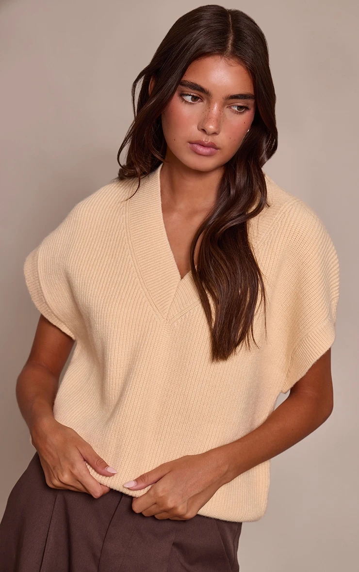 Buttercream Sleeveless Knit Sweater 4 Buttercream Sleeveless Knit Sweater - Image 4