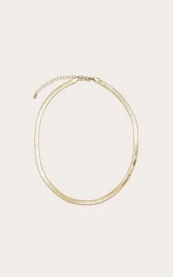 PrettyLittleThing Gold Plated Articulated Snake Pendant Necklace - Recycled Zinc