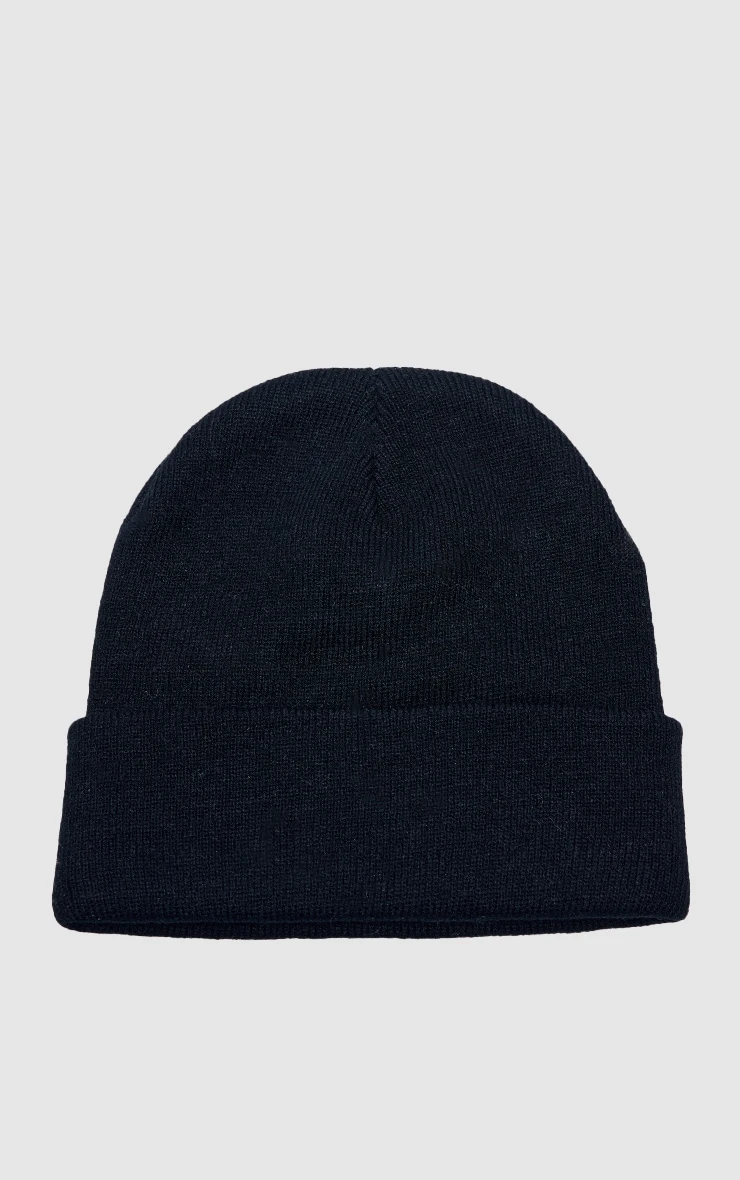 Prettylittlething Black Beanie Hat 2 Prettylittlething Black Beanie Hat - Image 2