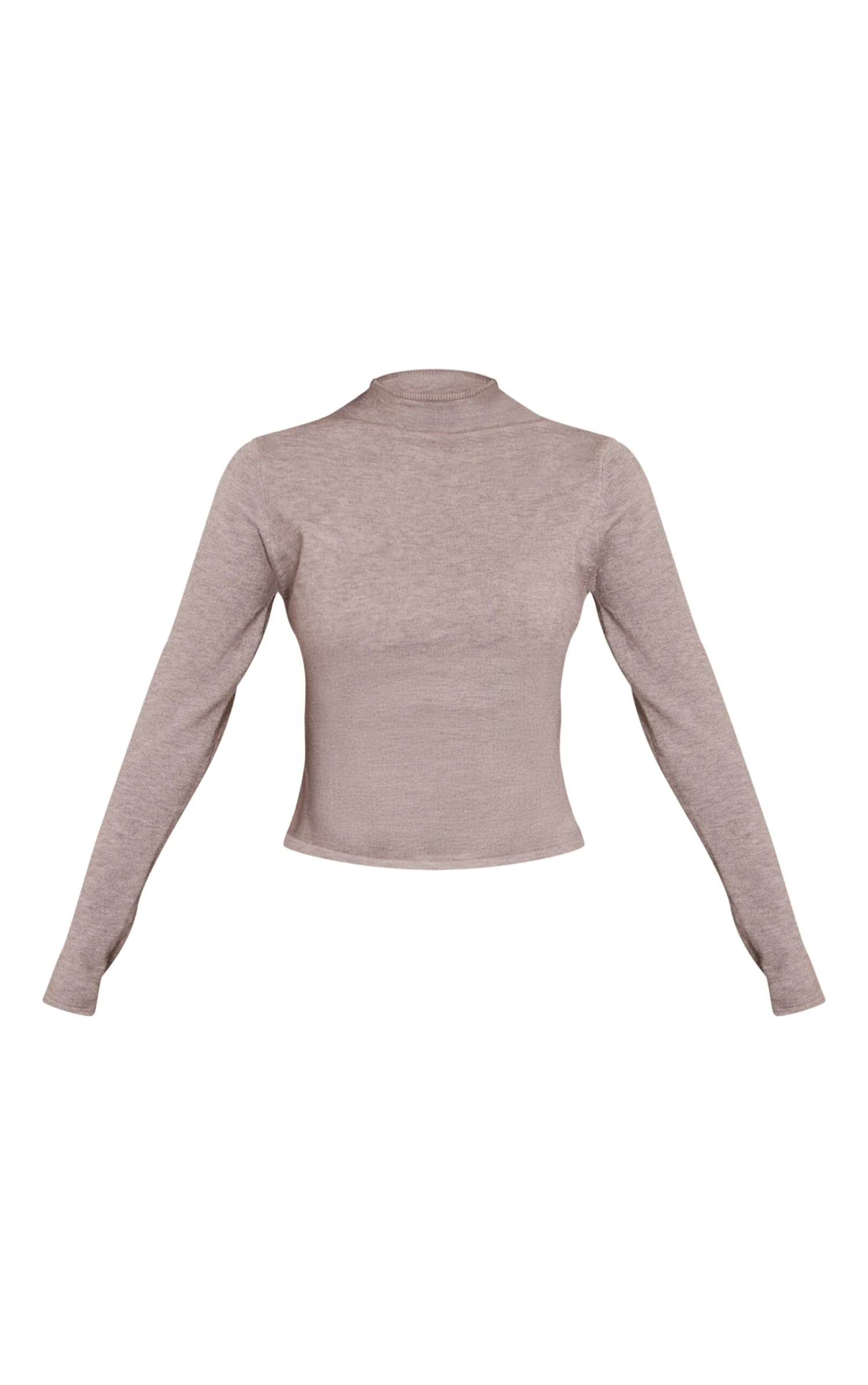 Grey Fine Knit High Neck Sweater – Slim Fit Lightweight Layering Knit 5 Grey Fine Knit High Neck Sweater – Slim Fit Lightweight Layering Knit - Image 5