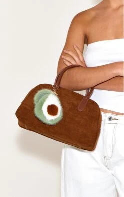 Prettylittlething Fluffy Green Avocado Keyring
