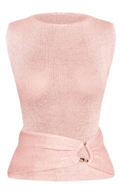 Pink Boat Neck Filigree Knit Vest Top with Gold Trim Detail -FRAME Clothing Shop 7fddf443429427024377886275906dc4f92774b6 CNO0185 5 pink boat neck filagree trim top