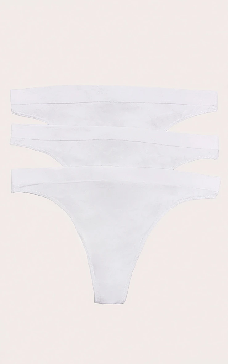 Prettylittlething White Pack Of 3 Seamless Thongs 3 Prettylittlething White Pack Of 3 Seamless Thongs - Image 3
