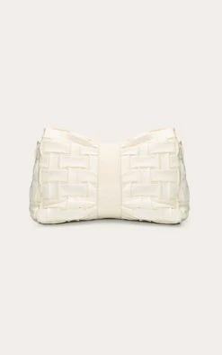PrettyLittleThing Cream Cross Weave Fold Over Faux Leather Clutch Bag -FRAME Clothing Shop 81438360f0538ac01dcf80c93d04bf754b4a6a58 cno4099 4 cream cross weave fold over clutch bag