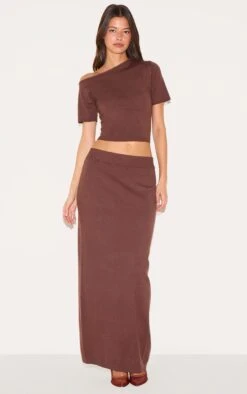 Prettylittlething Chocolate Basic Knit Asymmetric Neckline Top -FRAME Clothing Shop 81864e5a5d0f15ca5d068ef5679912459bd97ad7 CNL6037 3 chocolate basic knit asymmetric neckline top