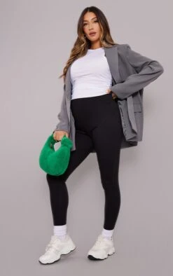 Prettylittlething Maternity Basic Black Jersey Leggings