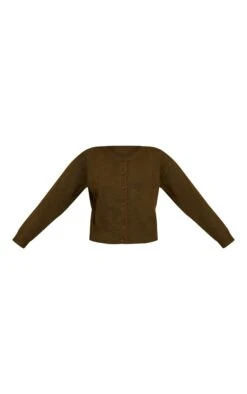 Prettylittlething Khaki Crew Neck Knit Cardigan -FRAME Clothing Shop 83c551e08fdd491eb03f490ece89a6d426640410 CNN6369 5 khaki crew neck knit cardigan