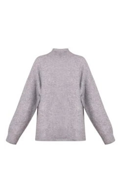 PrettyLittleThing Light Grey Marl Oversized Polo Neck Knitted Sweater – Relaxed Fit Wool Blend Knit -FRAME Clothing Shop 84f9cde0242257dd24c0b903291d1d433dc1f225 CNN7018 5 light grey marl oversized polo neck knitted jumper