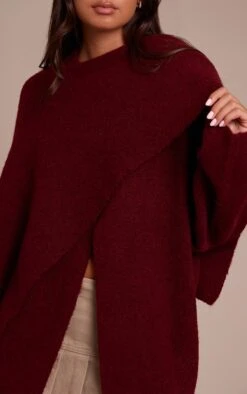 Burgundy Scarf Detail Soft Knit Sweater -FRAME Clothing Shop 87d30a107c4047ecdfa37f99304e96c99f8e3b8f CNN9694 4 burgundy scarf detail soft knit jumper