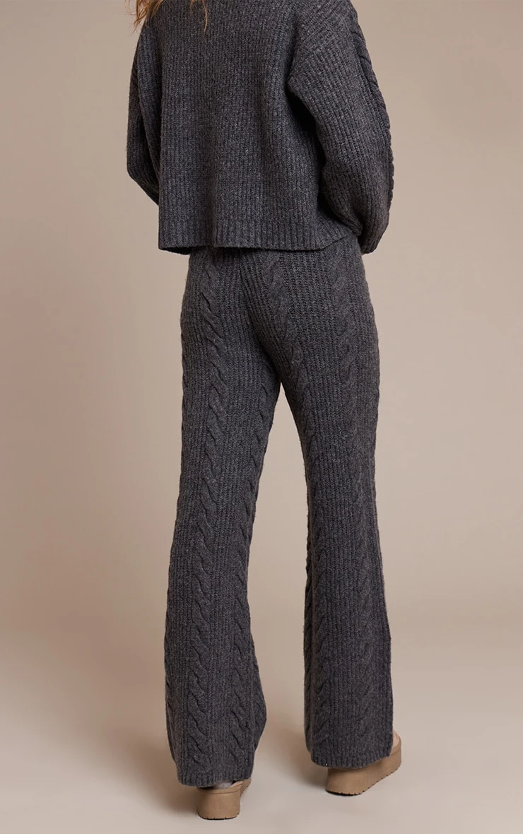Charcoal Cable Knit Pants 3 Charcoal Cable Knit Pants - Image 3