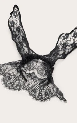 PrettyLittleThing Black Lace Veil Bunny Ear Headband – Gothic Halloween Costume Accessory -FRAME Clothing Shop 88f36b44bfbc2b41bfae04dd9c1384c7879d65d8 CNO5239 3 black lace veil bunny ear headband