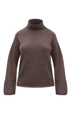 Prettylittlething Chocolate Textured Knit Roll Neck Oversized Sweater -FRAME Clothing Shop 890f34e9ea50fec8b81f9cc2da81fe000bc2e5ec cnj6002 5