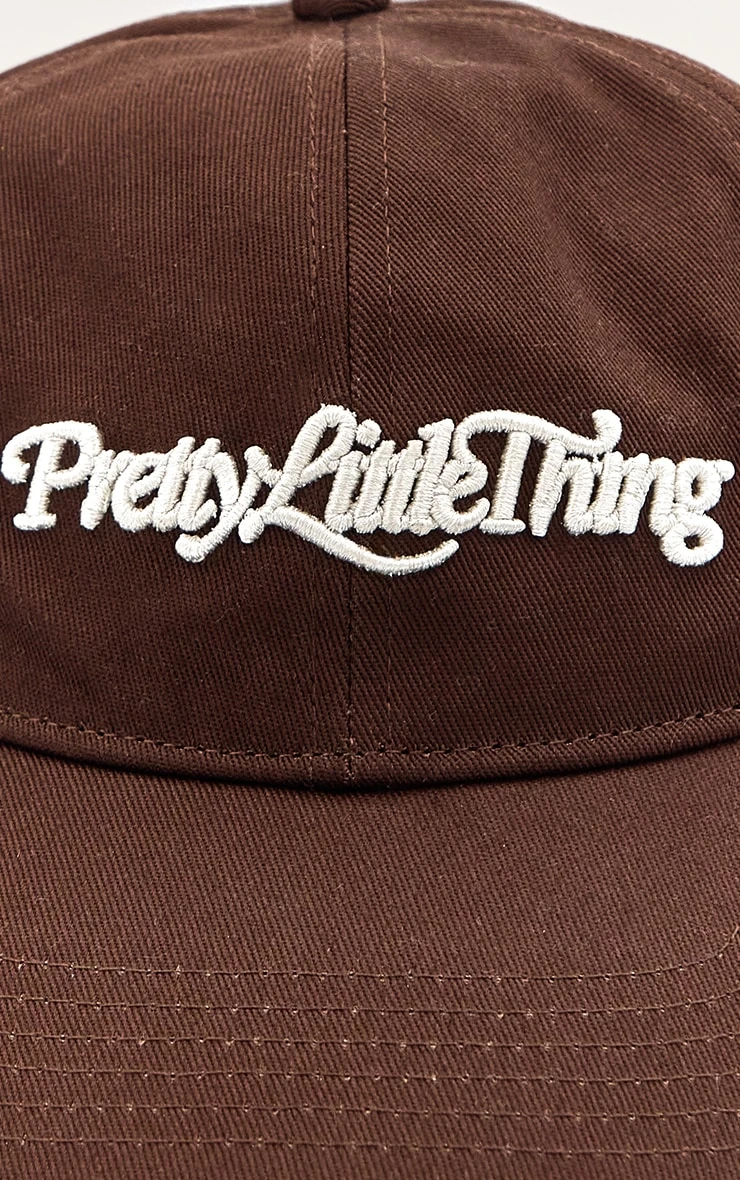 PrettyLittleThing Cream with Chocolate Embroidery Wordmark – Curved Bill Adjustable Cap 4 PrettyLittleThing Cream with Chocolate Embroidery Wordmark – Curved Bill Adjustable Cap - Image 4