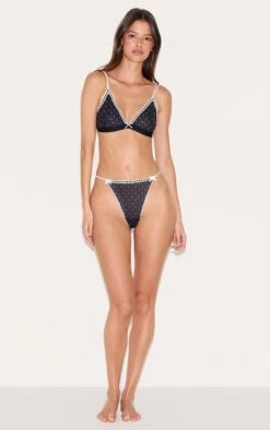 Prettylittlething Black Polka Dot Mesh Triangle Lingerie Set -FRAME Clothing Shop 89a6e8de1d508c2faf50e1eedd5e4624679be3af CNM4786 3 black polka dot mesh triangle lingerie set