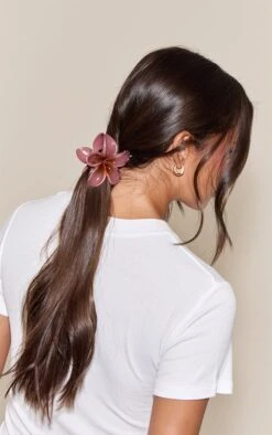 Prettylittlething Mauve Hibiscus Flower Hair Clip