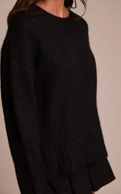 Black Rib Detail Oversized Sweater -FRAME Clothing Shop 8c17bab1ed06c1df6e1a3d1ed688d72a8ea8157c CNN9665 4 black rib detail oversized jumper