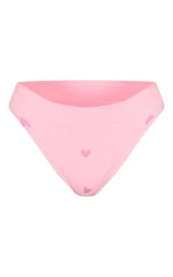 Prettylittlething Pink Heart Print Ribbed Thong -FRAME Clothing Shop 8e1ba01adc9758283db10b3a0015caac42b39880 CNI6782 5 pink heart print ribbed thong
