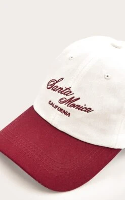 Prettylittlething Cream And Burgundy Santa Monica Baseball Cap -FRAME Clothing Shop 8e601a36654781ac8588458c06cbc837acf25334 cno5214 4 cream and burgundy santa monica baseball cap