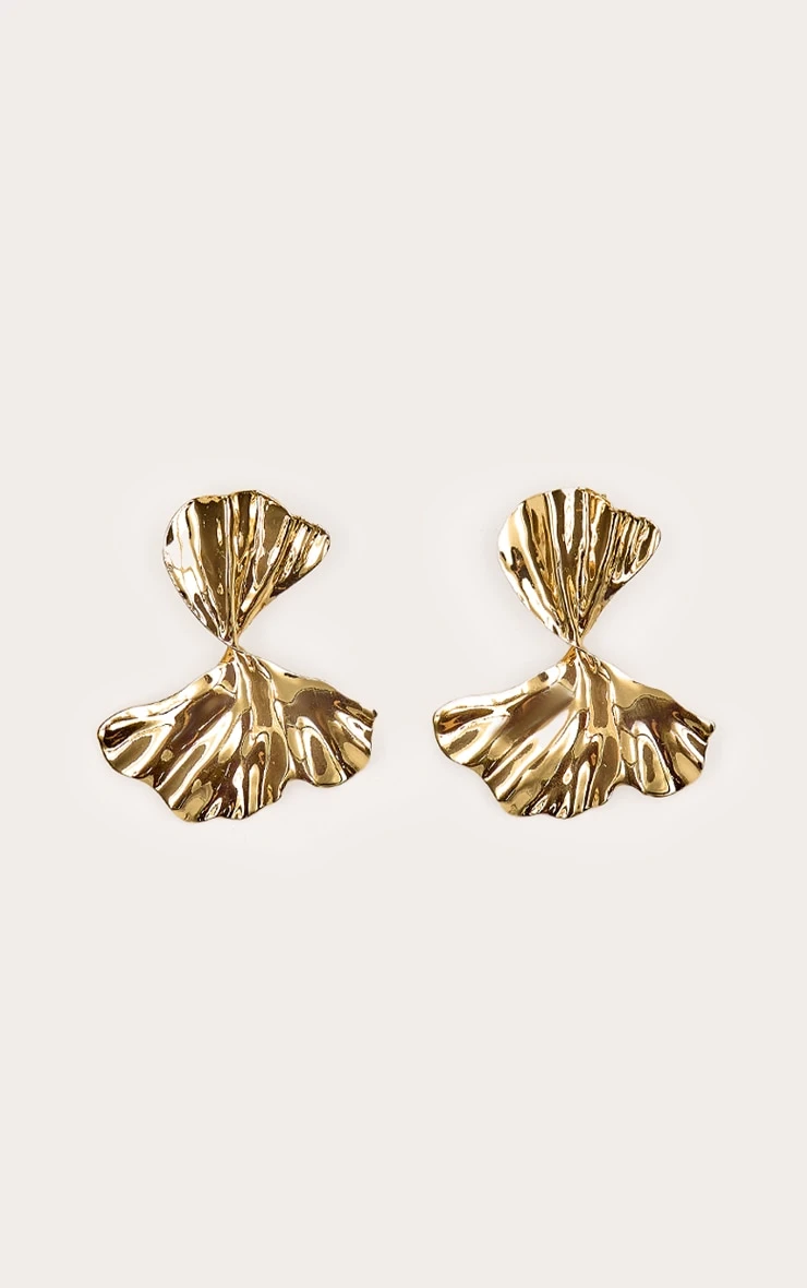 PrettyLittleThing Gold Pleated Twist Design β Statement Textured Stud Earrings 3 PrettyLittleThing Gold Pleated Twist Design β Statement Textured Stud Earrings - Image 3