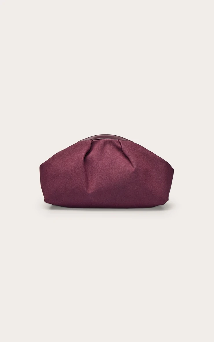 PrettyLittleThing Plum Faux Suede Hard Handle Structured Evening Clutch Bag 2 PrettyLittleThing Plum Faux Suede Hard Handle Structured Evening Clutch Bag - Image 2